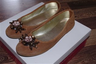 Альба замшевые балетки-39-400