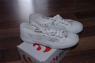 Superga ажурные белоснежные кеды-39-2500
