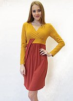 240214Е платье  Терракот Горчица