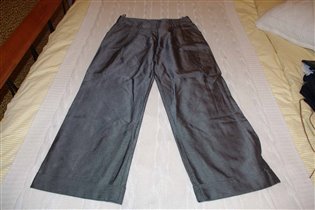 серые широкие брюки с манжетами-46-400