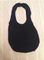 шопер из бусин прикольная очень сумка черная-500