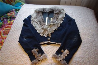 джинсовый жакет с кроликом-46-1100