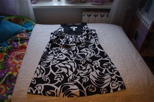 классное черно белое платье-44-600