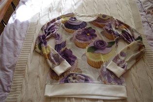 велюровая толстовка с кексами-Л-1400