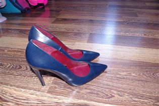 классика синие лодочки на шпильке-38-2000