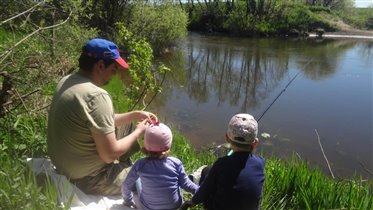 С папой на рыбалке