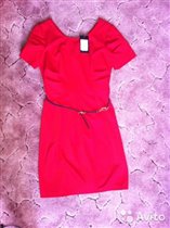 Платье красное, новое Турция на 46 размер