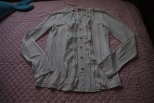 Папильо трикотажная кремовая блузка-134-800