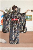 кимоно женское из искусственного шелка, рукава 90 