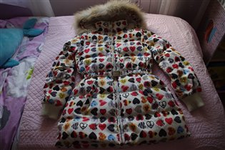 пух пальто Moshino с натур мехом -146-2000