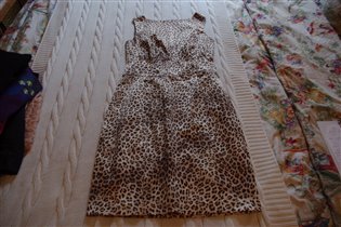Дении роуз платье леопардовое-Л-2500