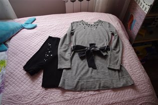 комплект с шерстью папильотуника+леггинсы-134-400