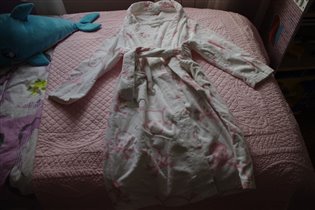 халат с розовыми черепами махровый-128-300