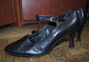 Туфли для бальных танцев черные 36, каблук 7 см 