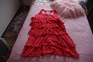 майораль трикотажное коралловое платье-44-600