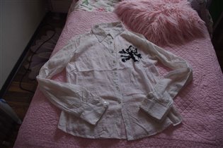 белая рубашка с чумачечим котом италия-44/46-800