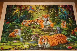 Пазл 'Тигры в джунглях'
