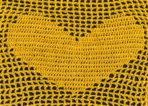 Fillet knitting (hook) - a heart (сердце)