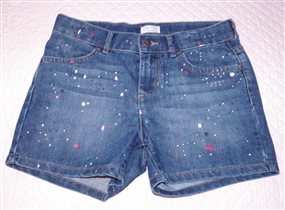 шорты джинсовые с 'краской'-152-700