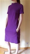 Платье 44-46 с коротк рукавом фиолетовое трикотаж