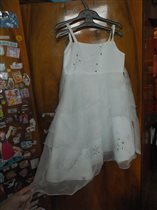 Платье атласное снежинка + болеро (есть туфли) 128