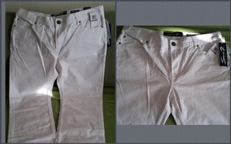 Мужские новые белые брюки-джинсы р.34L 38W - 200 р