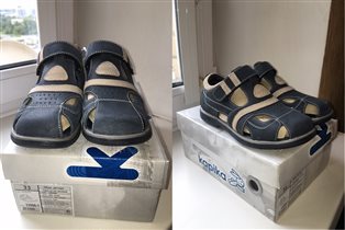 Синие кожаные сандали Новые Капика р.33 - 200р