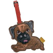 Кожаный ярлык на сумку: Border Terrier (арт. 3813)