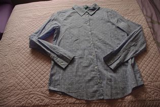 Бенеттон рубашка в горошек-М-500