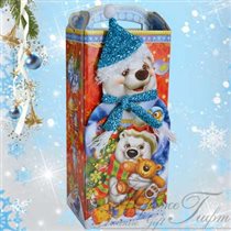 Нарядный Мишка, микрогофра, Вес 1200 гр., 590 руб.