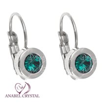 Сваровски с зеленым камнем серебро