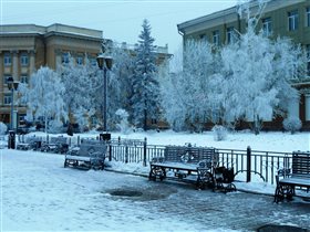 Морозное утро в Иркутске