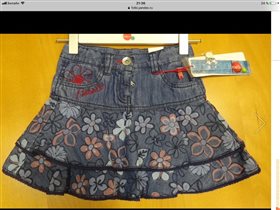 Boboli юбка джинсовая с цветочками р.4-632,50руб