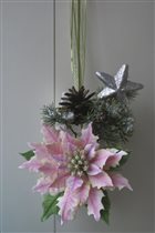 В наличии. Новогодняя подвеска с пуансетией. 1500р