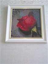 Красная роза (алмазная мозайка; diamond mosaic)