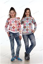 Толстовка с пончиками состав:70%ПЭ, 30% хлопок