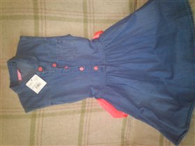 Платье, легкая джинса. Розовый пояс. 700 руб.