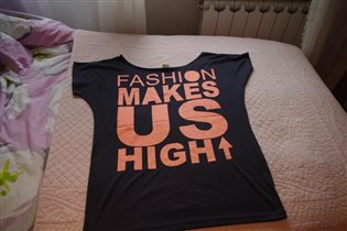 свободная майка надпись на спине-л-300