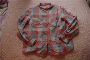 зара рубашка в клетку-152-300