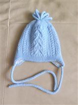 Теплая шапка для мальчика 0-6 месяцев