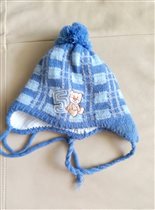 Зимняя шапка для мальчика на 3-9 месяцев