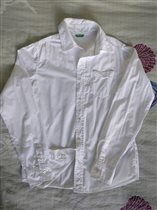 Рубашка белая б/у XL BENETTON 500р