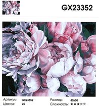 GX23352 'Бело-розовые пионы', 40х50 см