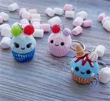 Брелочки из полимер. глины.250р/шт.Розовый продан