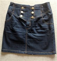 джинсовая юбка Кира Пластинина, р 44, длина 46см