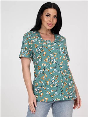 Футболка трикотаж с кокеткой 58