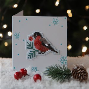 Открытка со снегирём